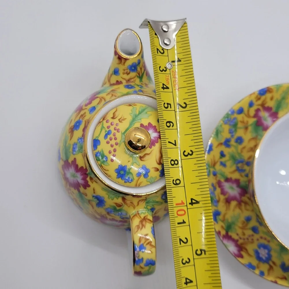 Two's Company Caroline Chintz Tea For One Set Floral Porcelain Teapot Cup Saucer